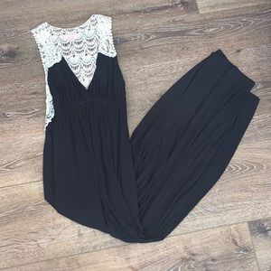 NORDSTROMS black maxi dress with lace detail